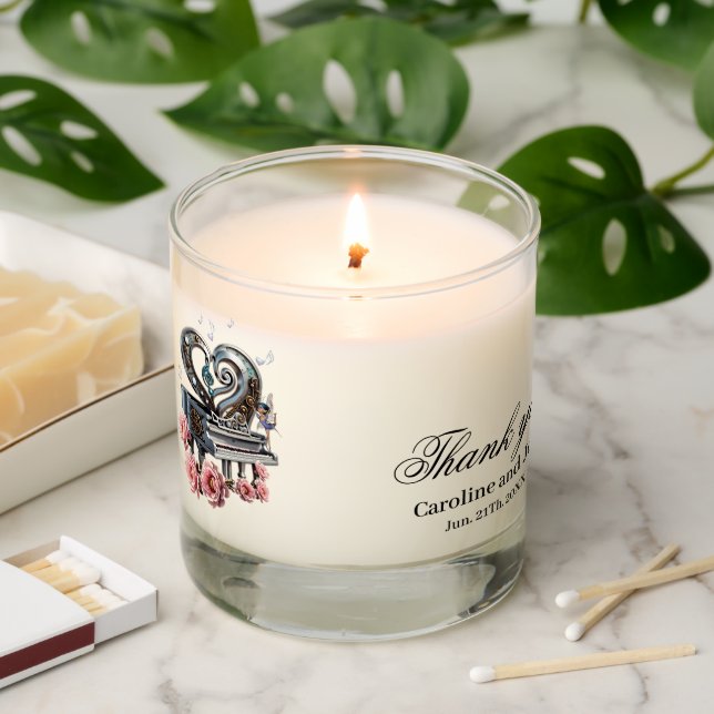 Steampunk piano with heart scented candle (Lit)