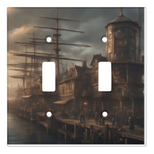 steampunk pier and ship light switch cover