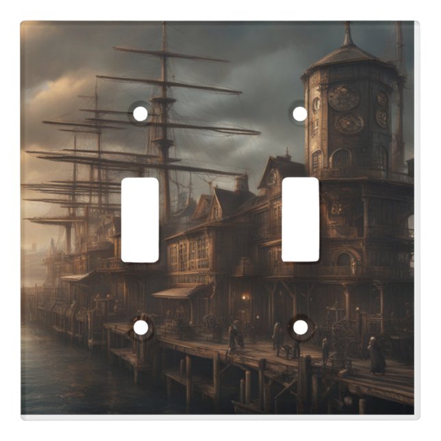 steampunk pier and ship light switch cover (Front)