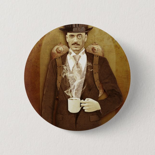 STEAMPUNK PINBACK BUTTON (Front)