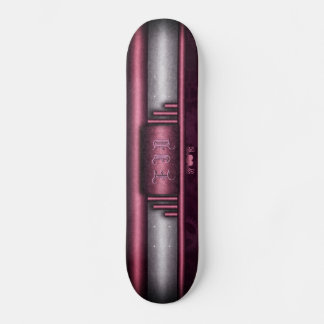 Steampunk, pink heart with Monogram nameplate Skateboard Deck