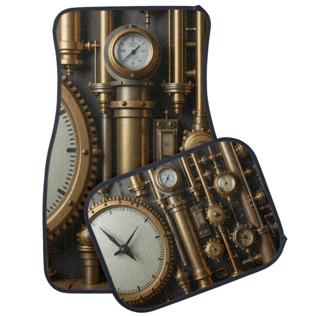 Steampunk Pipes and Gauges Floor Mats (Set)