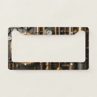 Steampunk Pipes and Gauges License Plate License Plate Frame