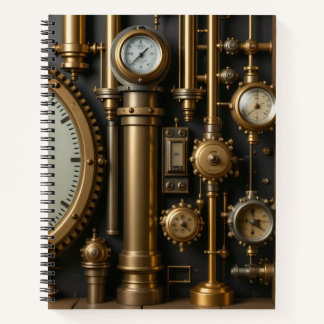 Steampunk Pipes and Gauges Notebook