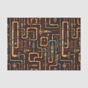 Steampunk pipes pattern tissue paper