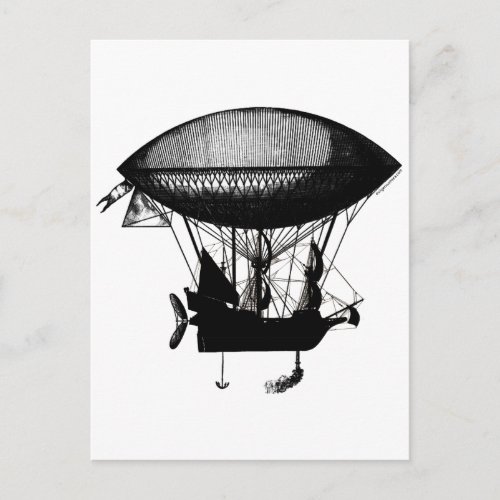 Steampunk pirate airship postcard
