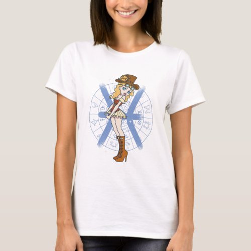 STEAMPUNK PISCES ZODIAC GIRL  T_Shirt