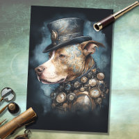 Steampunk Pit Bull 1 Decoupage Paper