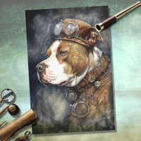 Steampunk Pit Bull 2 Decoupage Paper