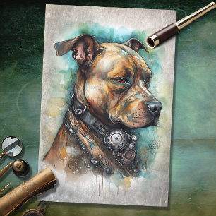 Steampunk Pit Bull 3 Decoupage Paper