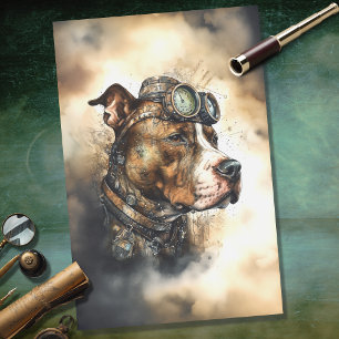 Steampunk Pit Bull 4 Decoupage Paper