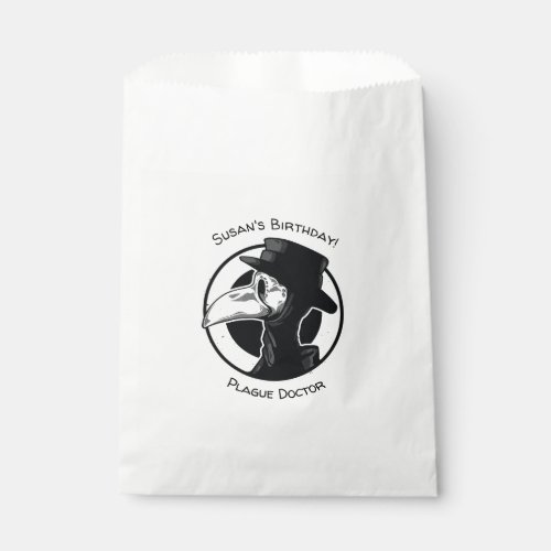 Steampunk Plague Doctor Bird Mask BW Favor Bag