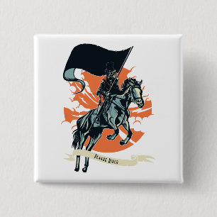 Steampunk Plague Rider Doctor on Horseback w/Flag Button