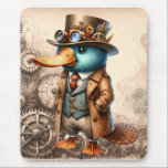 Steampunk Platypus Mousepad<br><div class="desc">Whimsical steampunk platypus looking dapper.</div>