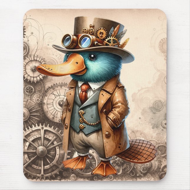 Steampunk Platypus Mousepad (Front)