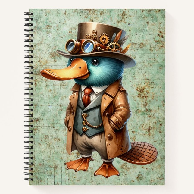 Steampunk Platypus Notebook (Front)