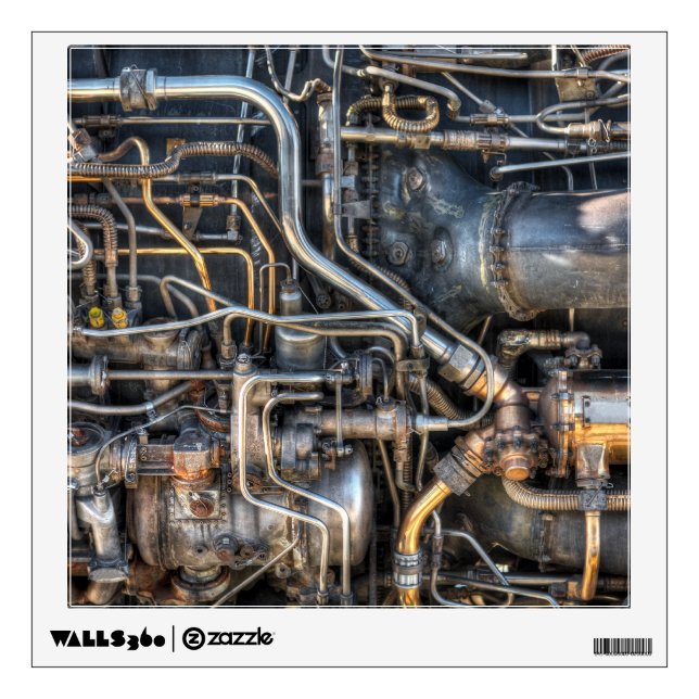 Steampunk Plumbing Pipes Wall Sticker (Front)