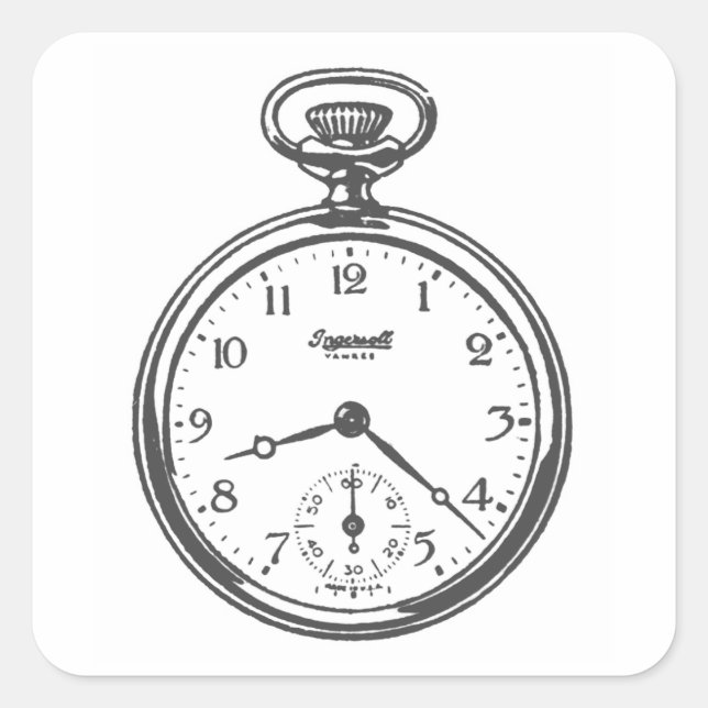 Steampunk Pocket Watch Square Sticker (Front)