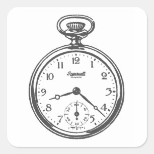 Steampunk Pocket Watch Square Sticker