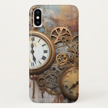 Steampunk Pocket Watches Gears Vintage Victorian iPhone X Case