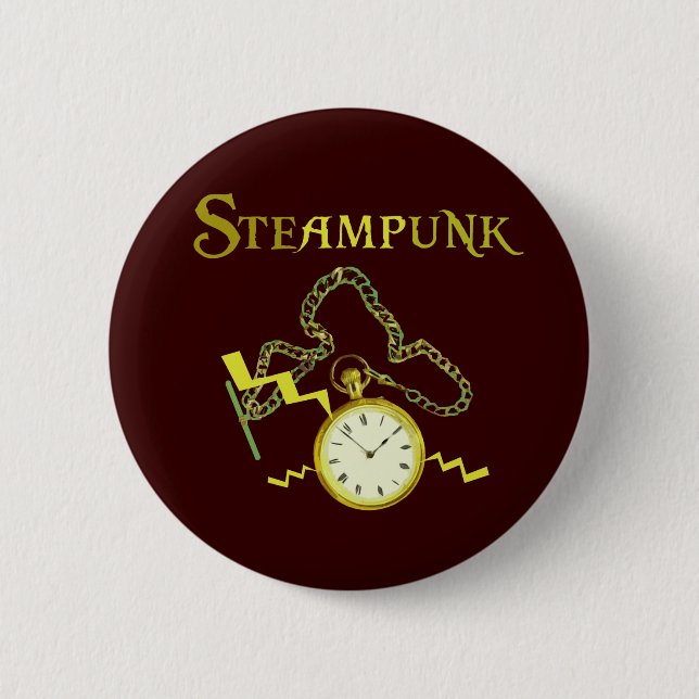 Steampunk Pocketwatch Button (Front)