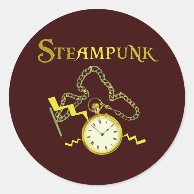 Steampunk Pocketwatch Classic Round Sticker (Front)