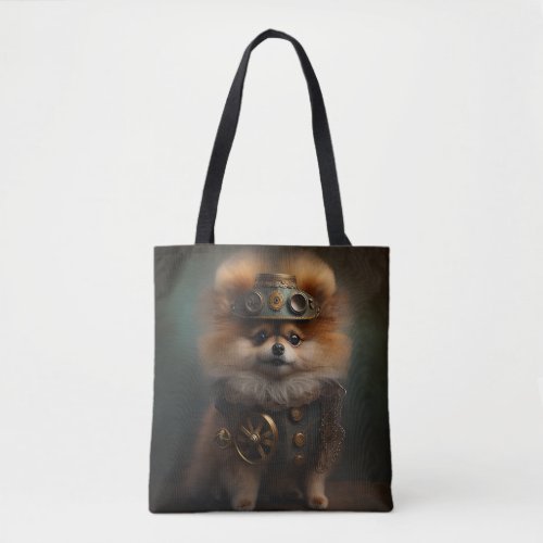 Steampunk Pomeranian Tote Bag