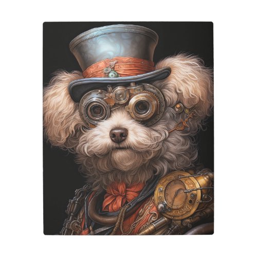 STEAMPUNK POODLE METAL PRINT