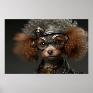Steampunk Poodle Poster
