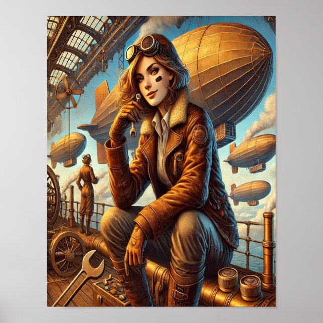 Steampunk Poster 11, The Airship Mechanic’s Muse  (Front)