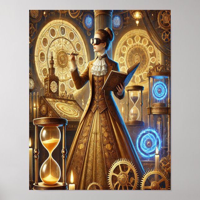 Steampunk Poster 24, The Time-Traveling Professor (Front)
