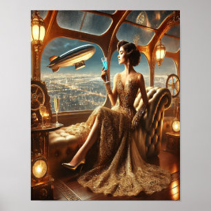Steampunk Poster 33, The First-Class Lounge Siren