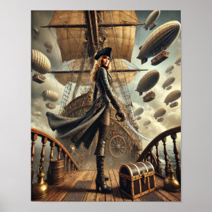 Steampunk Poster 54 The Airship Pirate Queen