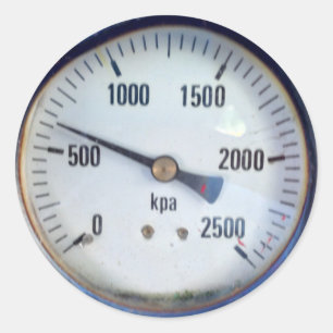 Steampunk Pressure Gauge Classic Round Sticker