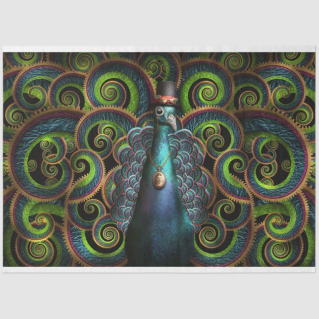 Steampunk - Pretty as a peacock Tissue Paper (Front)