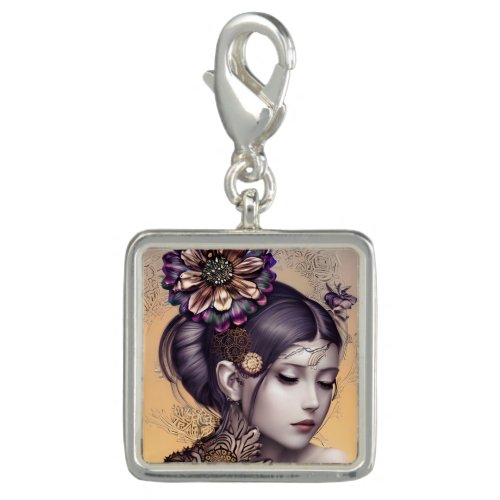 Steampunk Princess with a Copper Colored Flower Charm