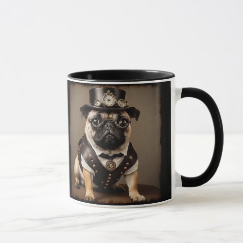 Steampunk Pug Artistic Portrait Mug