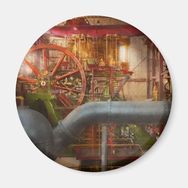 Steampunk - Pump - Wheel of progress 1906 Magnet (Front)