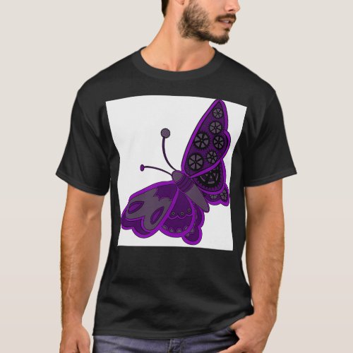 Steampunk Purple Butterfly 2 T_Shirt