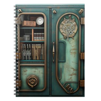 Steampunk puzzle door unusual brass books