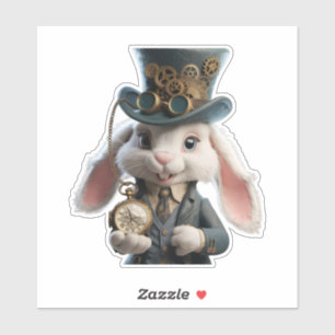Steampunk Rabbit Art Sticker