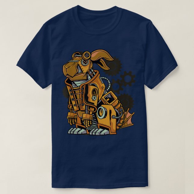 Steampunk Rabbit Machine Mechanical  T-Shirt (Design Front)