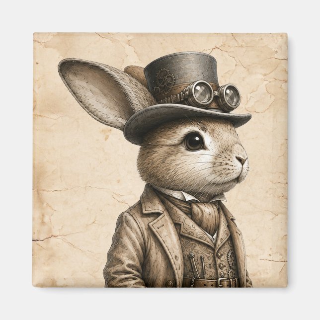 Steampunk Rabbit  Magnet (Front)