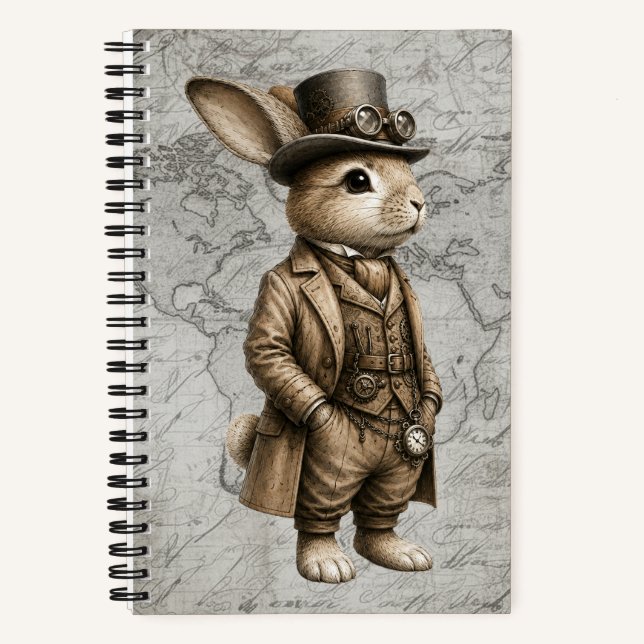 Steampunk Rabbit Notebook (Front)