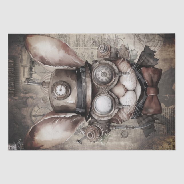 Steampunk Rabbit Tissue Paper (Front)