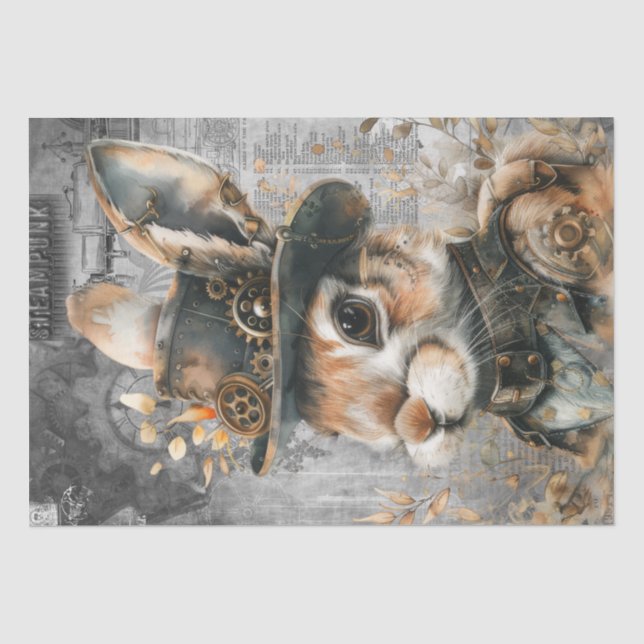 Steampunk Rabbit Tissue Paper (Front)