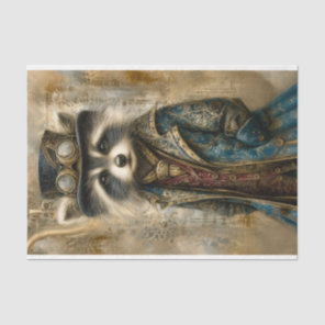 Steampunk Raccoon In Coat Portrait DS4R Decoupage Tissue Paper