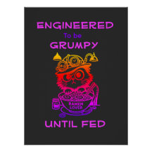 Steampunk Ramen Cat Funny Anime Gaming Poster