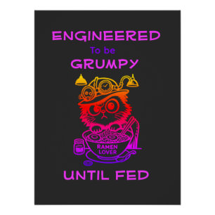 Steampunk Ramen Cat Funny Anime Gaming Poster