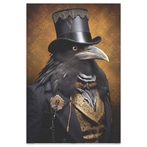 Steampunk Raven 2 Decoupage Tissue Paper